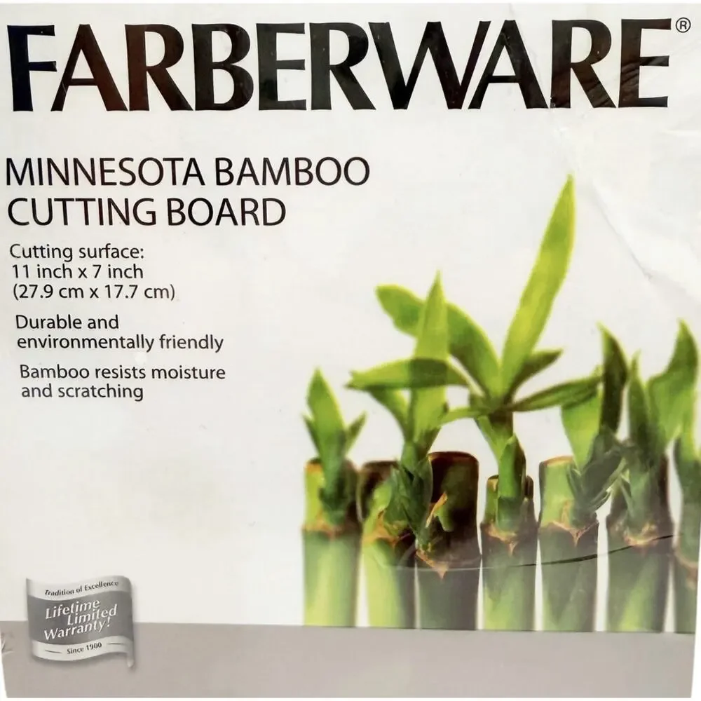 New Farberware State of Minnesota Shape Bamboo Cutting Board Kitchen Decor